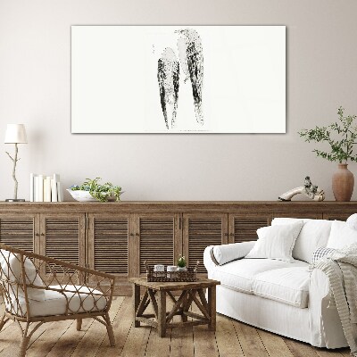 Glas foto Twee vogels op een witte achtergrond