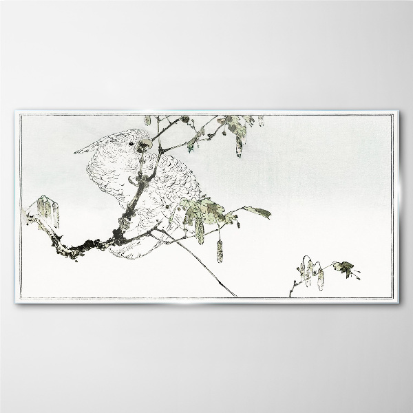 Schilderij op glas Een vogel op een tak