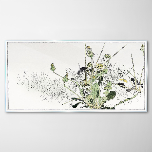 Schilderij op glas Een plantenlandschap in delicate tinten
