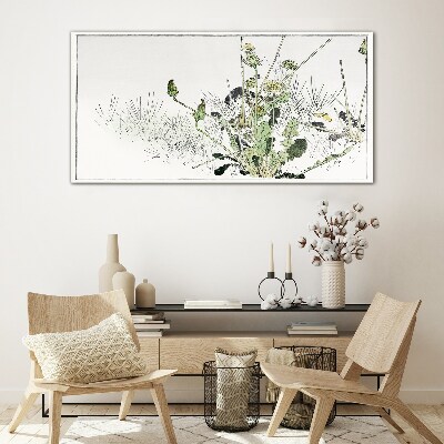 Schilderij op glas Een plantenlandschap in delicate tinten