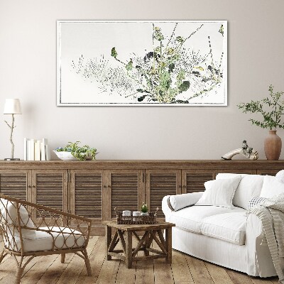 Schilderij op glas Een plantenlandschap in delicate tinten