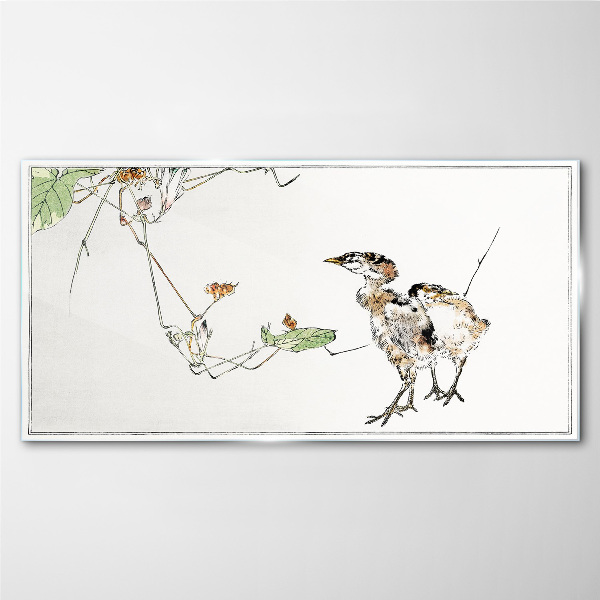 Foto op glas Vogels tussen de vegetatie