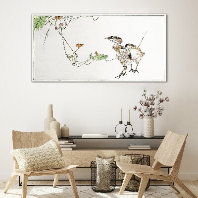 Foto op glas Vogels tussen de vegetatie