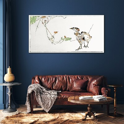 Foto op glas Vogels tussen de vegetatie