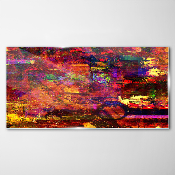 Schilderij op glas Kleurrijke abstractie in intense kleuren