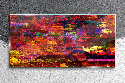 Schilderij op glas Kleurrijke abstractie in intense kleuren