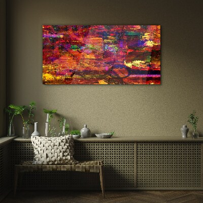 Schilderij op glas Kleurrijke abstractie in intense kleuren