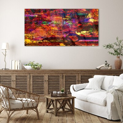 Schilderij op glas Kleurrijke abstractie in intense kleuren