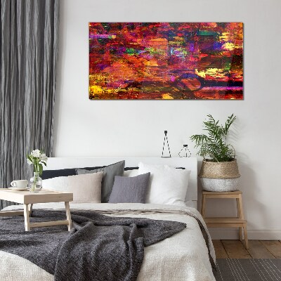 Schilderij op glas Kleurrijke abstractie in intense kleuren