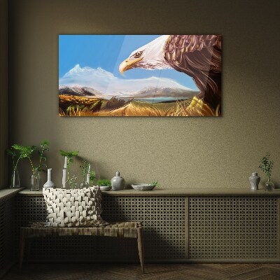 Glas foto Adelaar in een berglandschap