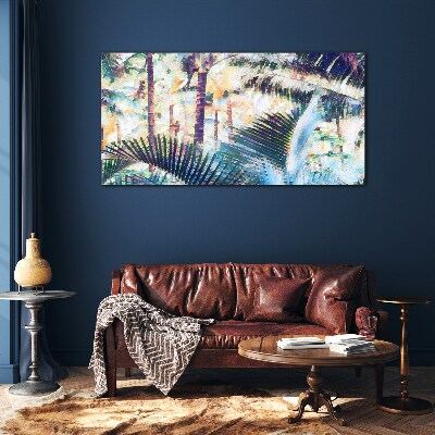 Foto op glas Tropisch landschap in pastelkleuren