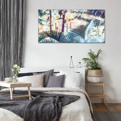 Foto op glas Tropisch landschap in pastelkleuren