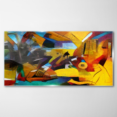 Schilderij op glas Abstract landschap in intense kleuren