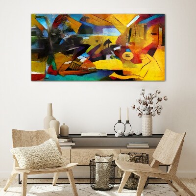 Schilderij op glas Abstract landschap in intense kleuren