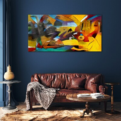 Schilderij op glas Abstract landschap in intense kleuren