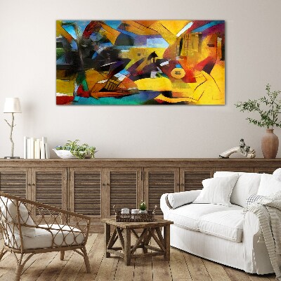 Schilderij op glas Abstract landschap in intense kleuren