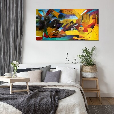 Schilderij op glas Abstract landschap in intense kleuren