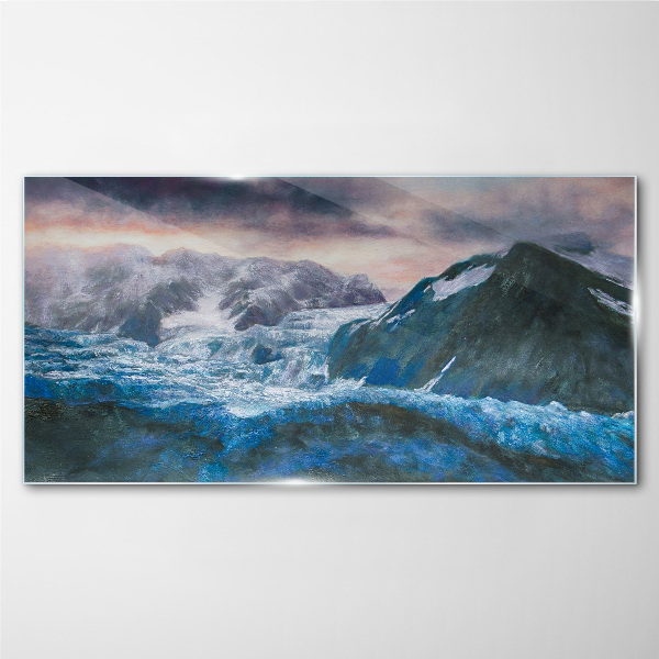 Foto op glas IJzige berglandschappen