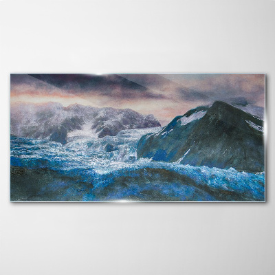 Foto op glas IJzige berglandschappen