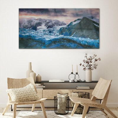 Foto op glas IJzige berglandschappen