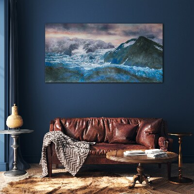 Foto op glas IJzige berglandschappen