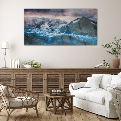 Foto op glas IJzige berglandschappen