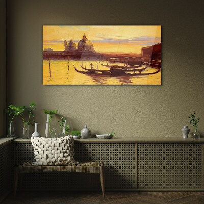 Foto op glas De gouden wateren van Venetië