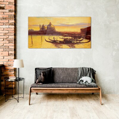 Foto op glas De gouden wateren van Venetië