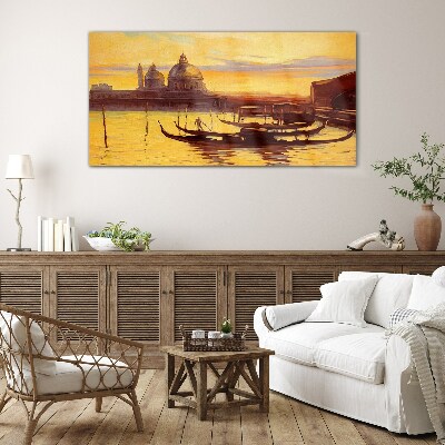 Foto op glas De gouden wateren van Venetië