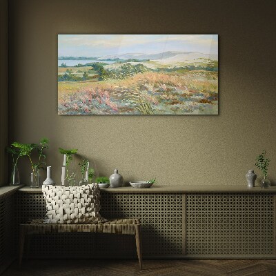 Foto op glas Zomerveldlandschap