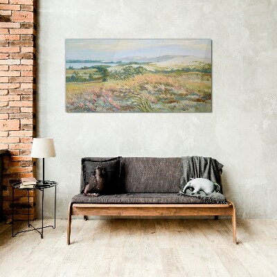 Foto op glas Zomerveldlandschap