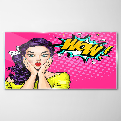 Glas foto Verrassing in Pop Art