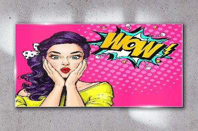 Glas foto Verrassing in Pop Art