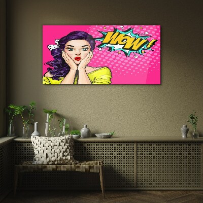 Glas foto Verrassing in Pop Art