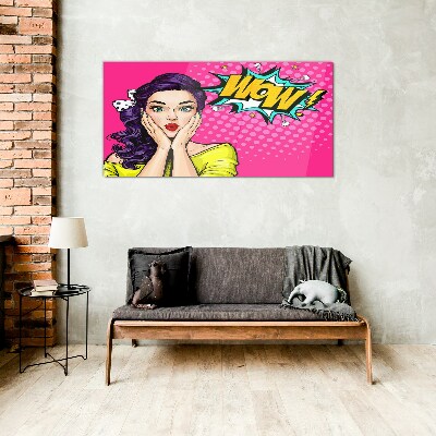 Glas foto Verrassing in Pop Art