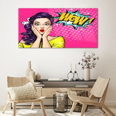 Glas foto Verrassing in Pop Art