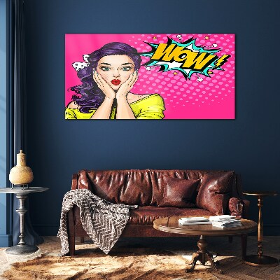 Glas foto Verrassing in Pop Art