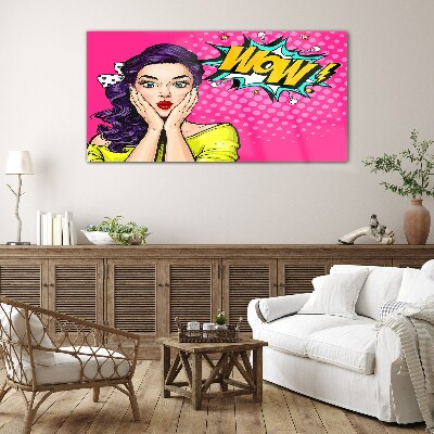 Glas foto Verrassing in Pop Art