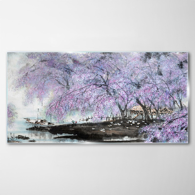 Schilderij op glas Lentebloei