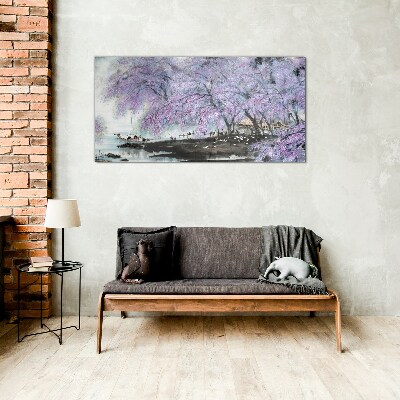 Schilderij op glas Lentebloei