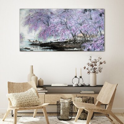 Schilderij op glas Lentebloei