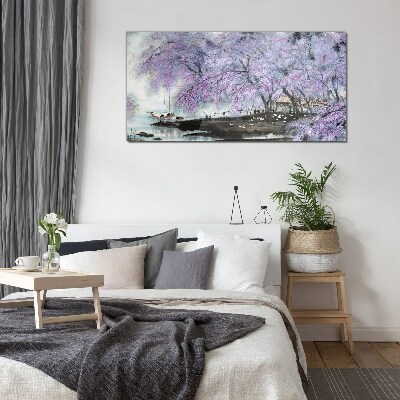 Schilderij op glas Lentebloei