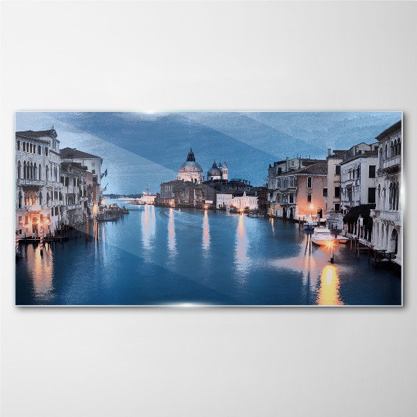 Foto op glas Venetië in het avondlicht