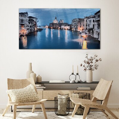 Foto op glas Venetië in het avondlicht