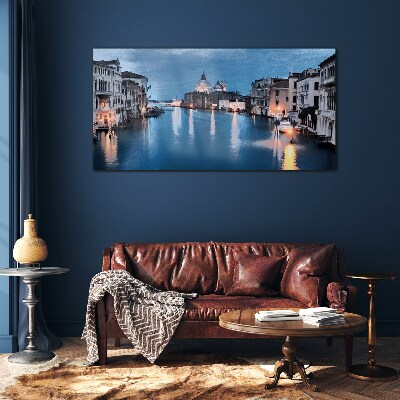Foto op glas Venetië in het avondlicht
