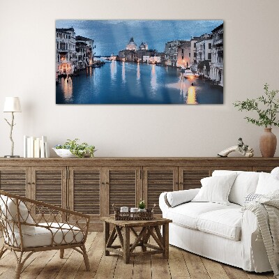 Foto op glas Venetië in het avondlicht