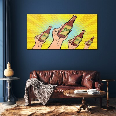 Glas foto Een vrolijke toost met bier