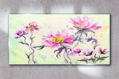 Foto op glas Bloemendromen in delicate tinten