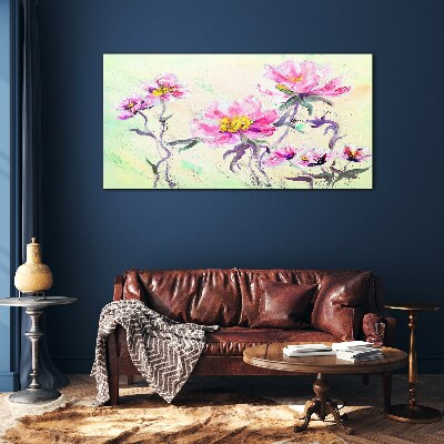 Foto op glas Bloemendromen in delicate tinten