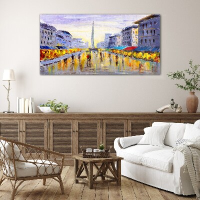 Foto op glas Golden Avenue in het zonsonderganglicht